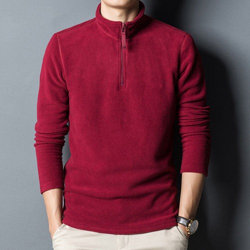 Men Turtleneck Pullover Polar Fleece Long Sleeve Sweater Tops Warm Casual Slim ṑ - Picture 14 of 21