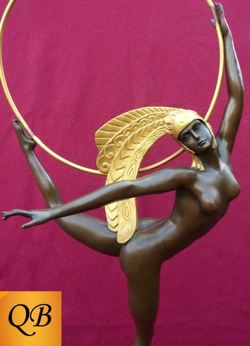 ART DECO BRONZE 20ER JAHRE MORANTE HOOP FIGUR SKULPTUR STATUE DAME EROTIK FIGUR - Bild 4 von 11