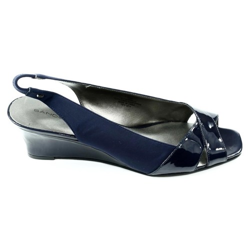 Neu ohne Etikett Banadolino marineblaue Slingback-Wedges - Bild 3 von 5