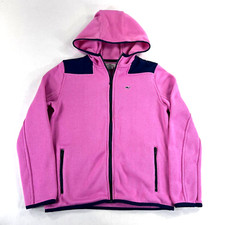 Vineyard Vines Size Large Girls Youth Pink Hooded Fleece Jacket Hoodie Full-Zip