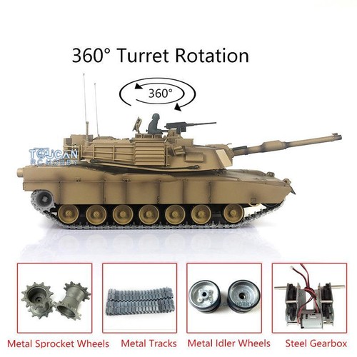 Henglong 1/16 7.0 IR Ballte Metal M1A2 Abrams RTR BB RC Tank 3918 360° Turret - Picture 2 of 2