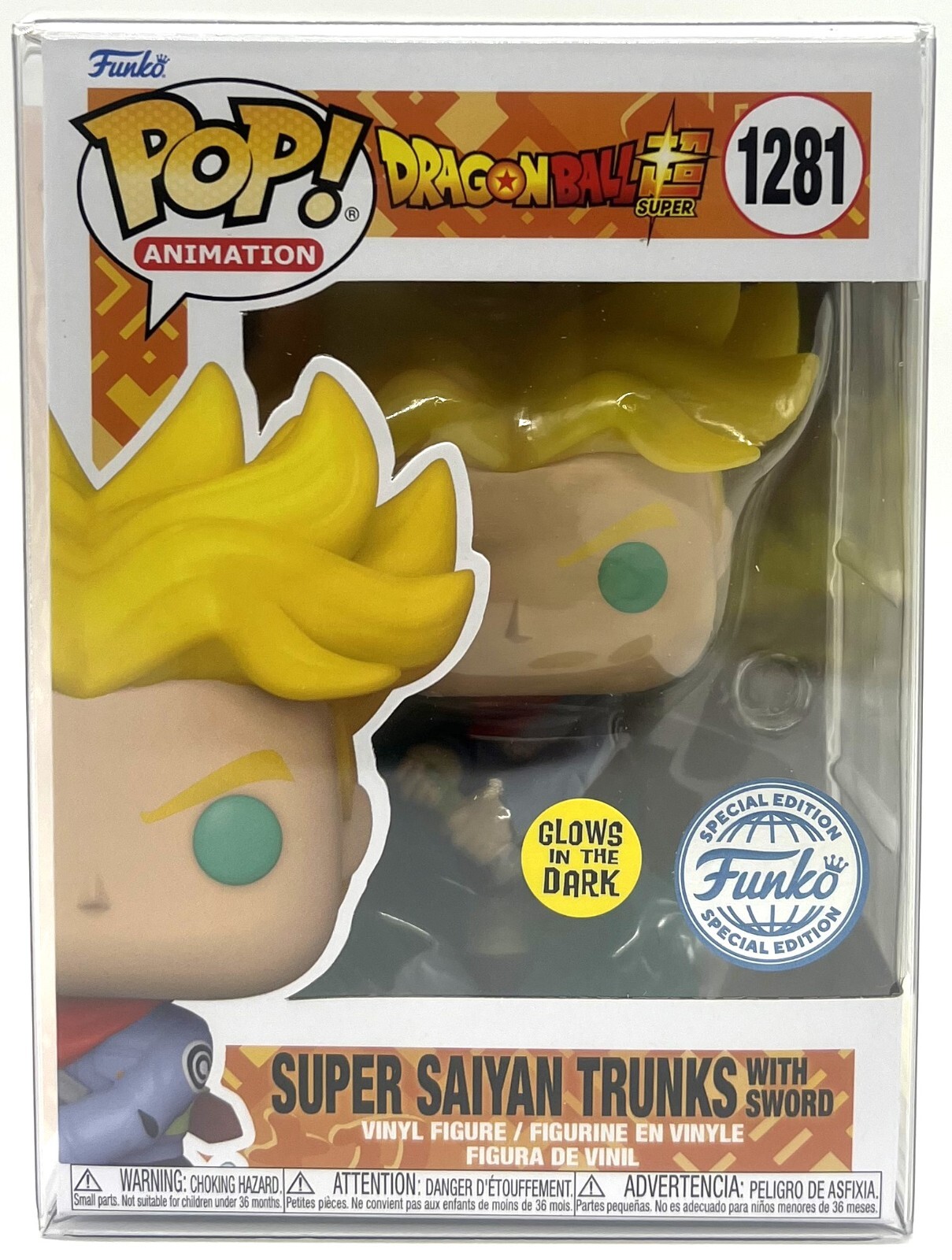 Funko Pop! Мужские плавки DBS SS с мечом GITD #1281, Специальное издание, с защитой