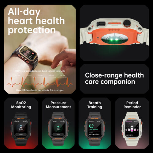 Military GPS Smart Watch For Men/Women (Answer/Make Call) Rugged Fitness Tracker - Picture 10 of 22