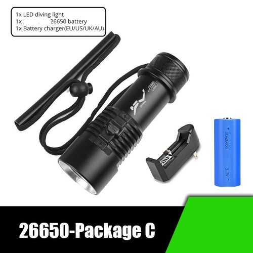 100000LM P70 LED Tauchtaschenlampe Unterwasser 300M Tauchlaterne IP68 18650 Taschenlampe - Bild 9 von 9