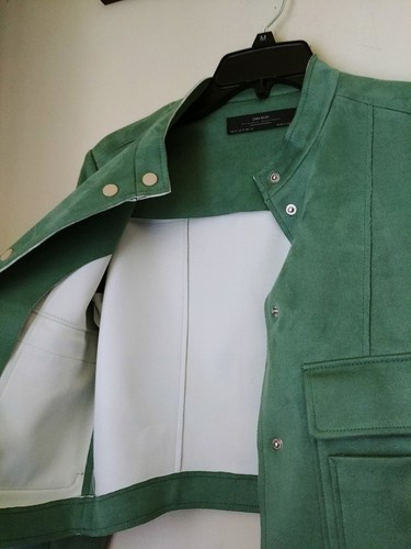 zippé Femme court Green Basic Spring Medium B Zara Blouson q16TSS