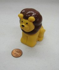 Orange Sitting Male Lion Unknown Manufacturer Hard Plastic Zoo Animal