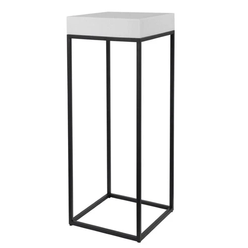 Uttermost Gambia Modern Marble and Steel Plant Stand in Aged Black - Picture 1 of 8
