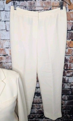 Ralph Lauren Women Pant Suit Blazer Jacket Pants Set Off White Cream Medium 8 10 - Picture 3 of 11