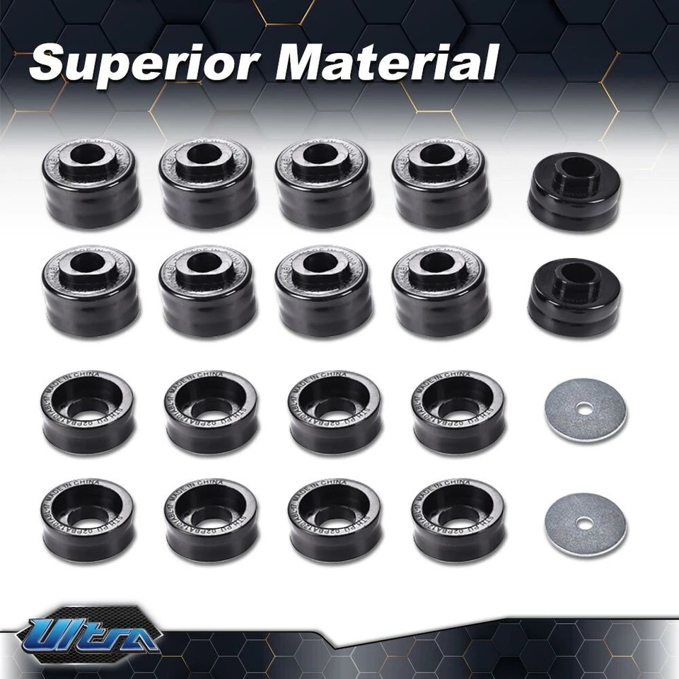 Kit de buje de montaje de carrocería negro apto para 99-17 Ford F250 F350 Super Duty KF04050BK Foto 2 de 4