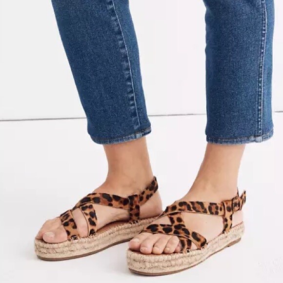 APL Sandali espadrillas Madewell stampa leopardata plateau misura 7 5