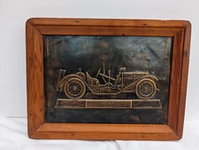 RAISED STAMPED PRESS COPPER VINTAGE FRAMED- 1912 MERCER RACEABOUT