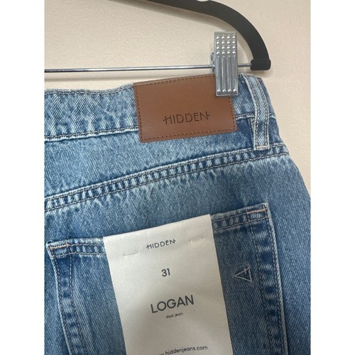 Pantalones de mezclilla cruzados de cintura alta Logan ocultos nuevos con etiquetas talla 31 dobladillo con puños 100 % algodón - Imagen 8 de 10