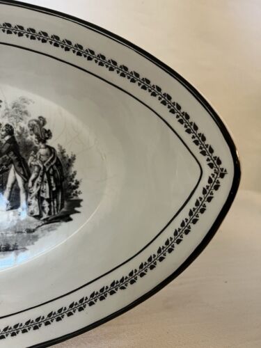 Vtg Mottahedeh Italy Black & White French Toile Criel 14 ½” Centerpiece Bowl - Picture 7 of 9