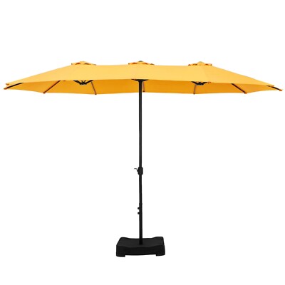 best square patio umbrella Choice Products 9ft Deep Solar Powered LED Lighted w/Woodgrain Pattern, UV-Resistant Fabric, Hand Crank ensuring that the umbrella Variant:Smolder Blue Buckwheat Gold 9' Solar Auto Tilt feature:spill resistant