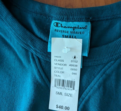 Nueva con etiquetas Camiseta Champion para Mujer Tejido Reverso Azulado Talla Pequeña - Imagen 6 de 7
