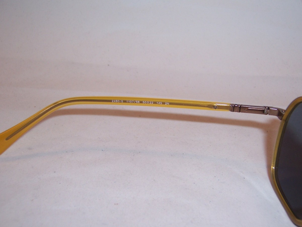 Persol Sunglasses - Great Shape- 2480s Yellow NEW Persol Sunglasses PO 2480S 110756 YELLOW /BLUE 50mm  main image 3