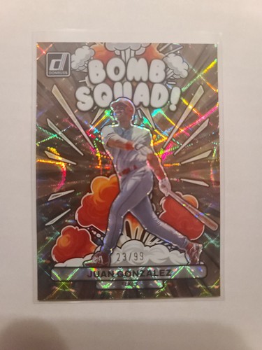Donruss Bomb Squad 2023 Juan González #BS7 Gold Parallel 23/99 Texas Rangers - Imagen 1 de 2