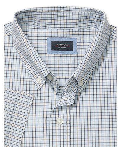 ARROW USA 1851 mens Big and Tall Hamilton Poplins Short Sleeve Plaid Button Down - Bild 4 von 7