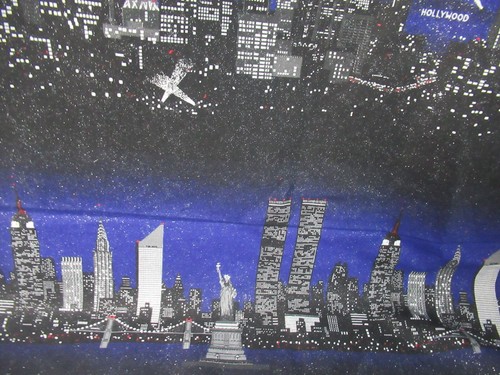 Fabric Traditions 1998 Big Cities of USA BLUE MULTI Metallic SBTY "X 44" NEW - Picture 4 of 8