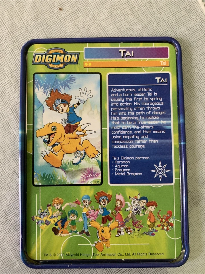 2000 digimon Tin Metal Card Tai Taco Bell VG Condition. - Image 2 of 2