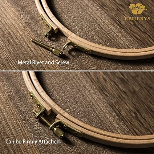  Embroidery Hoops 2 PCS a Set, Beech Wood Round Hand Embroidery 9Inch(No Cloth)