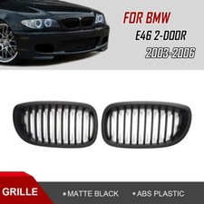 Grille Calandre Noir Mat Pour BMW Série 3 E46 Coupé 2002-2006 Simple Lame MS