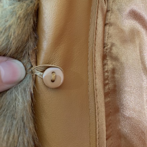 Terry Lewis Thermolite Trench Leather Coat w/ Removable Faux Fur Collar Large - Picture 6 of 14