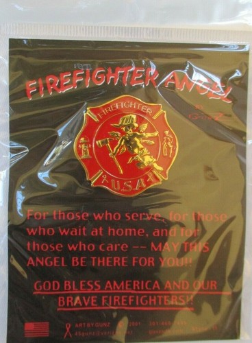 FIREFIGHTER ANGEL PIN - MADE BY GUNZ - BRAND NEW - Picture 2 of 3