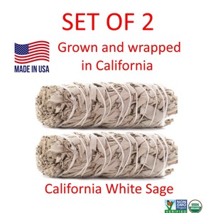 White-Sage-Smudge-Stick-4-034-SET-OF-2-Bundle-House-Cleansing-Energy-Clearing
