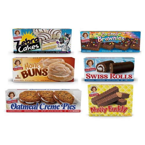 Little Debbie Bundle Pack Nutty Buddy, Oatmeal Creme Pies, Swiss Rolls, Zebra