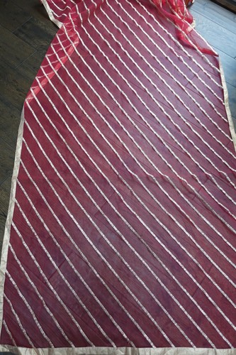red indian wedding chiffon chunni shawl dupatta Bollywood Indian SKU18324 - Picture 4 of 8
