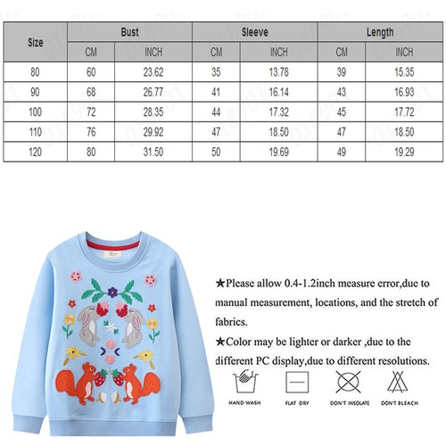 Toddler Girl Boy Sweatshirts Crewneck Long Sleeve Pullover Cotton Graphic Top - Picture 10 of 10