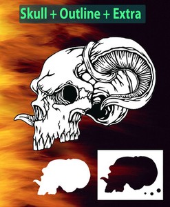 Skull 27 Airbrush Stencil Two Layer Template Spray Vision Best Characters!