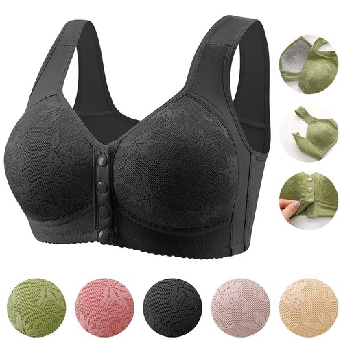 Daisy Bras for Older Women Front Closure Bras Push Up Plus Size Front Button Bra