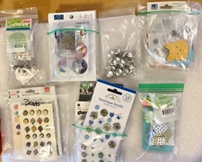 7 Diff Sets Deco Cat,Pebble & Flower Themed Brads-Assorted Brands  -You Choose