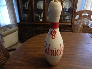Vintage Wooden 15 in.Tall  Bowling Pin, 1992