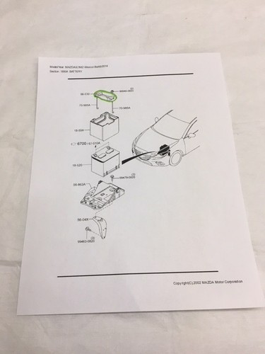 Mazda 3 2014-2018 construido en México batería retención OEM ¡Nuevo!!! - Imagen 3 de 3