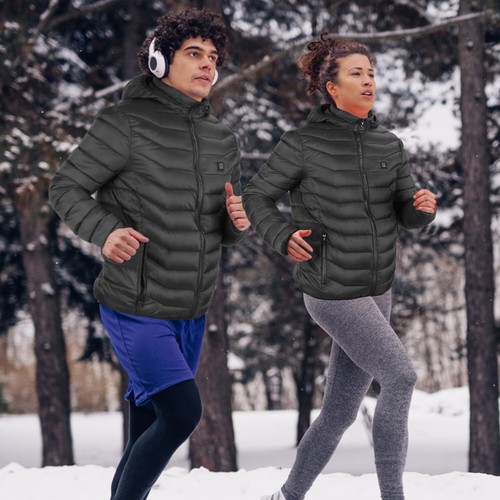Heated Coat Warm Winter Electric Jacket with Battery Pack Heating Vest Thermal - Picture 29 of 32