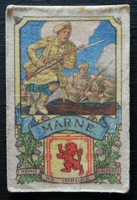 MARNE Battle Series herausgegeben von MY WEEKLY in 1916 Seide mit beschreibender Unterlage 