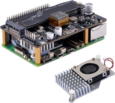 GeeekPi P33 M.2 NVME M-Key PoE+ Hat Pi 5 Active Cooler Raspberry Pi 5 M.2 NVMe S