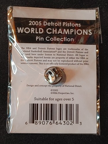 2005 Detroit Pistons NBA World Champions Pin - "Pistons" - Picture 2 of 2