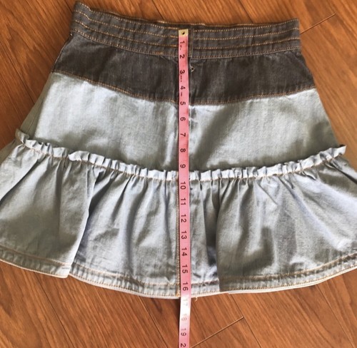 MARC JACOBS Color Warp DENIM RUFFLE MINI SKIRT~ SIZE 28 ~ Retail: $450.00 ~ NEW - Picture 5 of 6