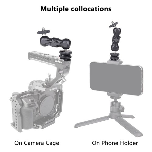 Trípode de montaje de monitor doble cabezal de bola zapato caliente brazo mágico para flash LCD LED DSLR - Imagen 3 de 13