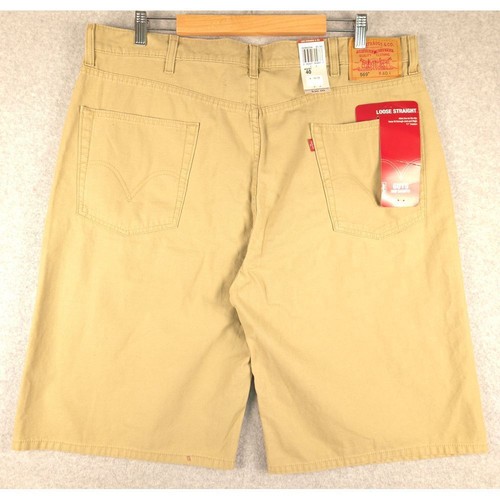 Levi's 569 Loose Straight Fit Khaki Cotton Shorts Men's W40 Casual Summer New - Picture 4 of 6