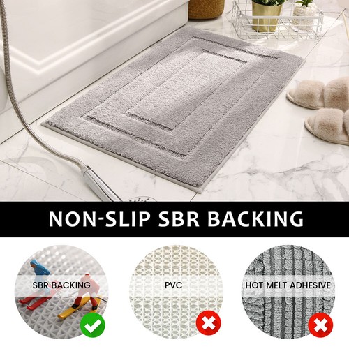 Absorbent Non-Slip Bath Mat Bathroom Kitchen Shower Shaggy Soft Floor Rug Carpet - Picture 11 of 37