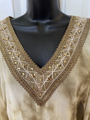 Beautiful Fringe V Neck Blouse - Picture 3 of 7