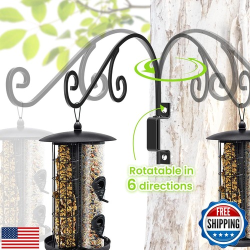 Swivel Plant Hangers Outdoor - 2 Pack 16 Inch Hanging Plant Hooks, Iron Bird - Picture 2 of 5