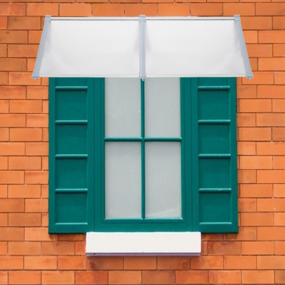 Awning Rain Shelter Front Door Canopy Porch Outdoor Shade Patio Roof Black/Grey eBay