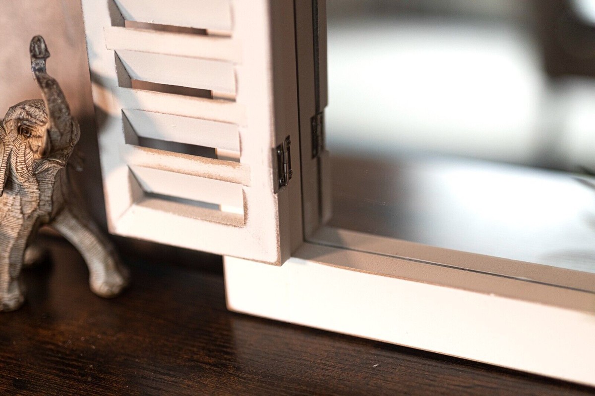 White Shutter Mirror 800x1200 Wooden Shutter Mirror White Home Decor Hanging Distressed Wall Mounted  Tradition