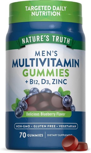 (2PK) Nature's Truth Men's Multivitamin, Blueberry 70 Gummies 840093115393VL - Bild 1 von 3